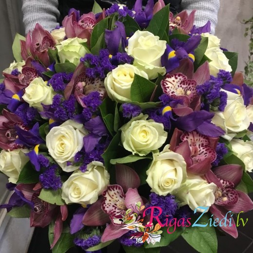 Букет с Орхидеями и Ирисами 